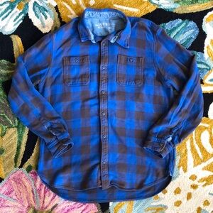 Gap Hudson Buffalo Imperial Blue Flannel Button Down Shirt